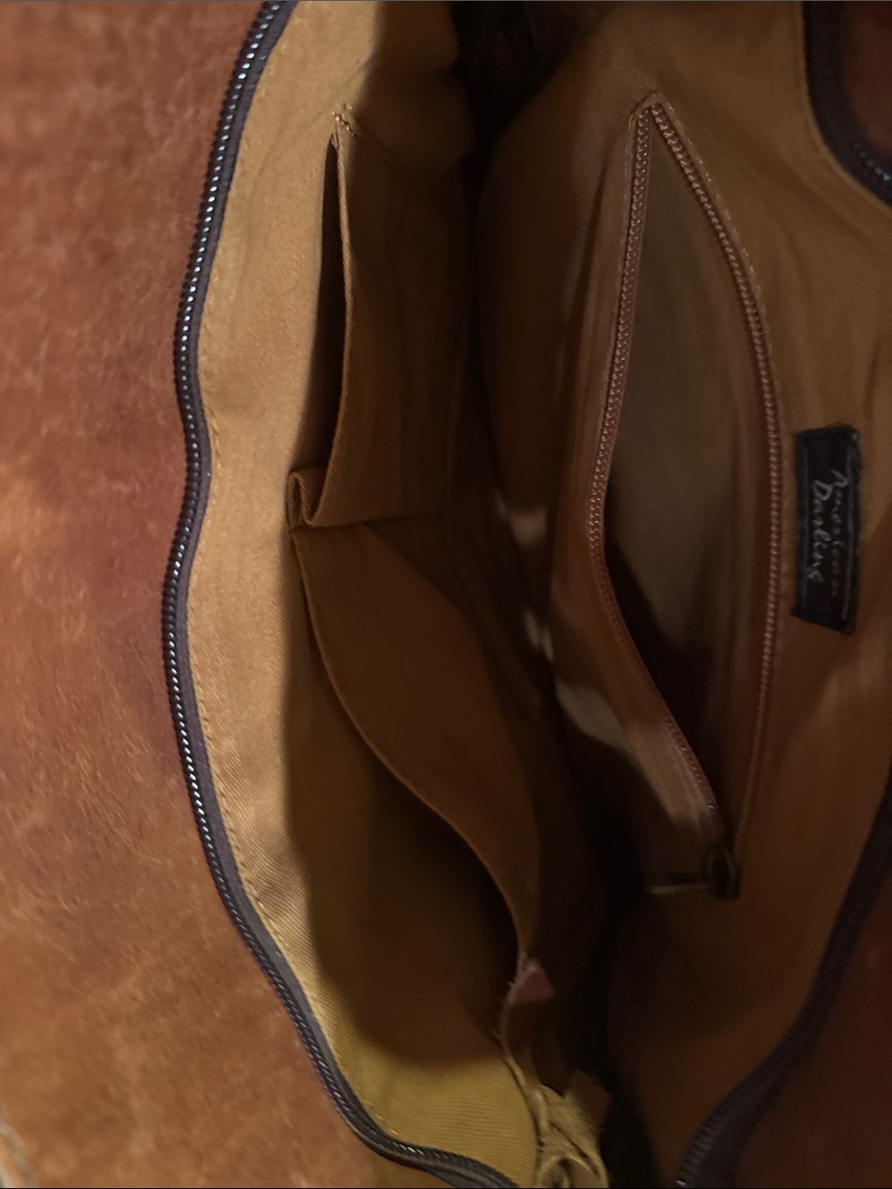 American Darling Brown & White Tooled Leather Fringe Shoulder Bag - Picture 5 of 5